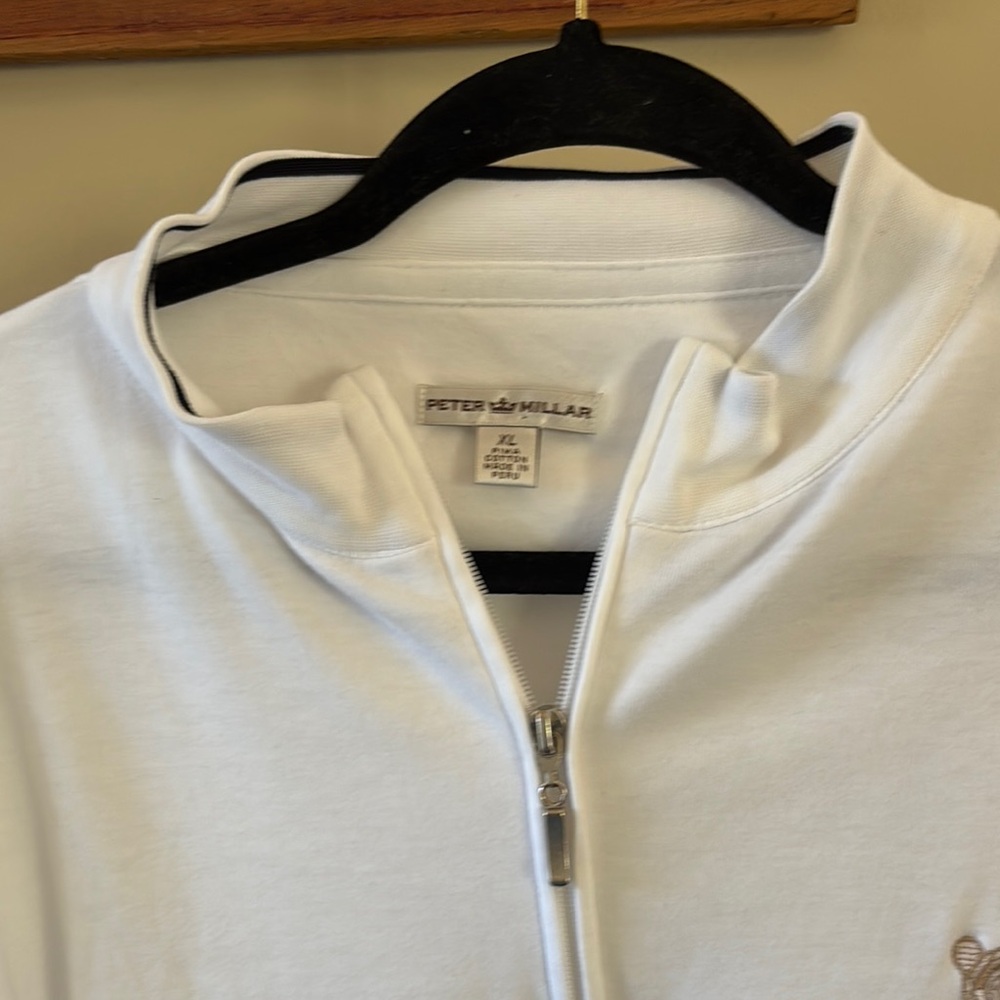 Peter Millar 1/4 White Zip-Up Jacket